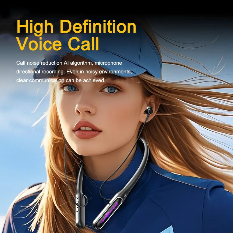 EARDECO HIFI Sound 5.4 Bluetooth Headphone Sport Neckband Earphones ACS Wireless Headphones Type-C Charging Digital Display