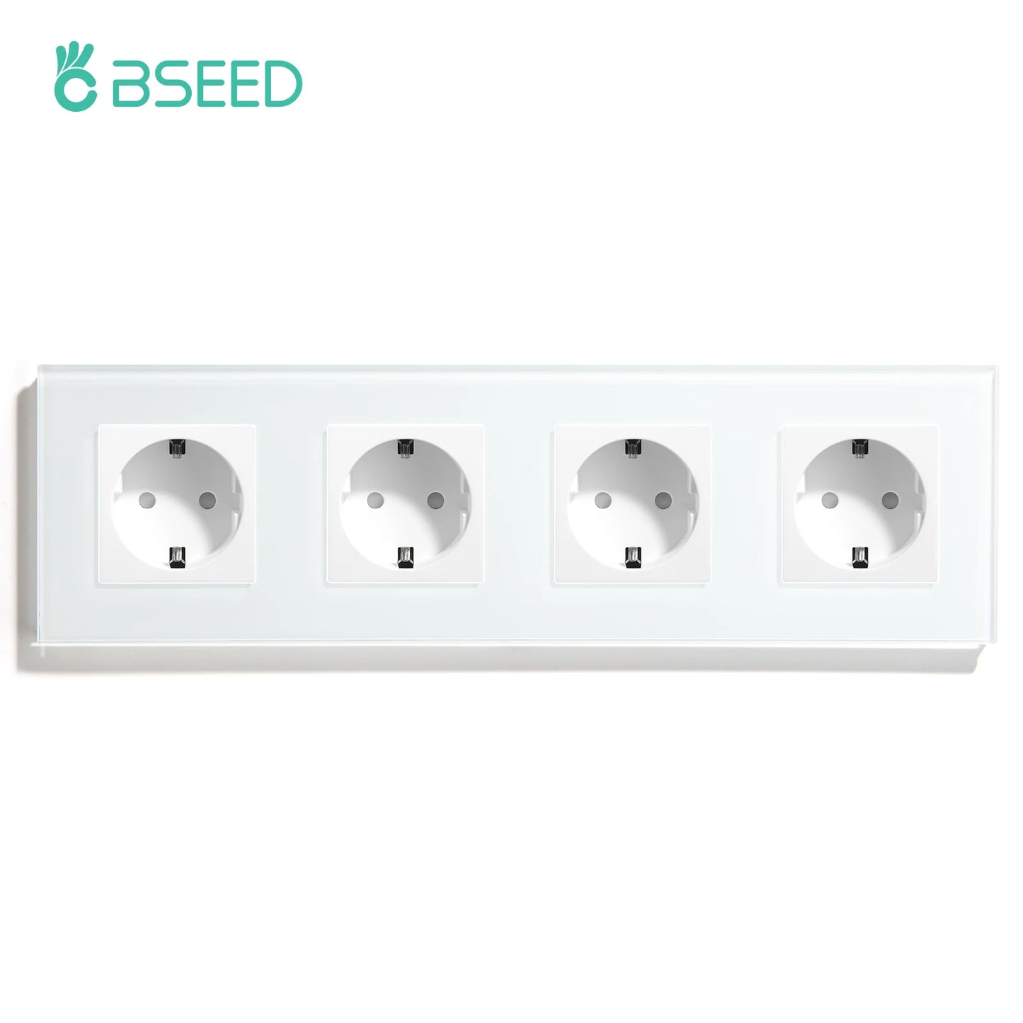 BSEED EU Standard USB Single Socket Touch Switch 1Gang 1Way White Crystal Sensor Wall Light Switch Power Double Sockets Outlets