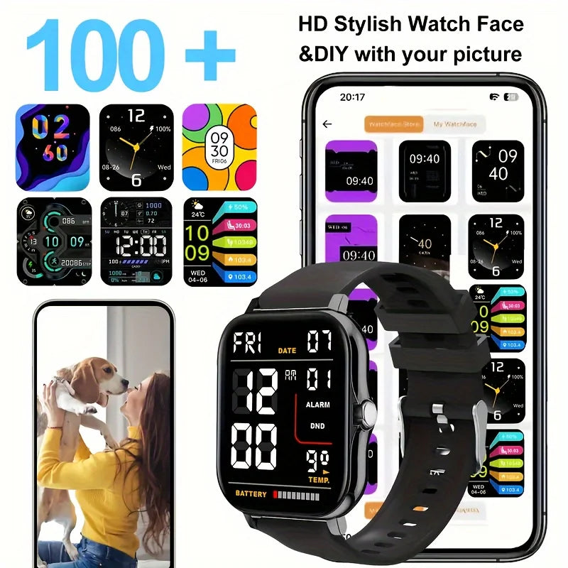 KESHUYOU 2025 Smart Watch Answer Make Call Message Preview Sport Mode DIY Dial Sleep Monitor Smart Watch for Men Women Gifts
