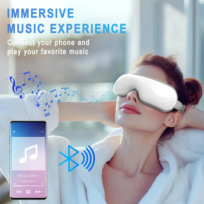 4 in 1 Airbag Eye Massager with Heat for Migraines Relief Smart Eye Mask with Bluetooth Music for Relax Eye Strain Improve Sleep