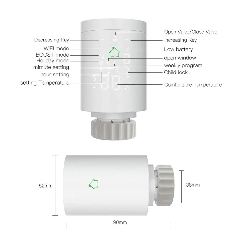 Tuya ZigBee3.0 Smart Thermostat Radiator Valve Programmable Thermostatic Radiator Actuator Temperature Controller Voice Control