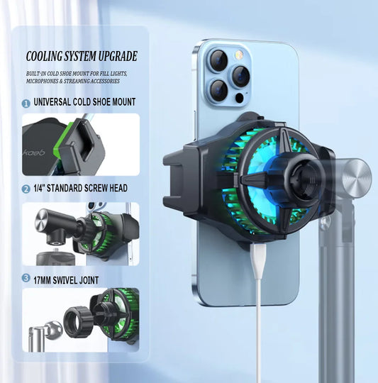 JOPREE H06 Pro Mobile Phone Cooler Silent Semiconductor Cooling Device Cooling Back Clip Fast Ice Freezing Water-cooled Fan