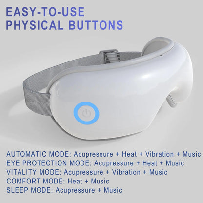 4 in 1 Airbag Eye Massager with Heat for Migraines Relief Smart Eye Mask with Bluetooth Music for Relax Eye Strain Improve Sleep