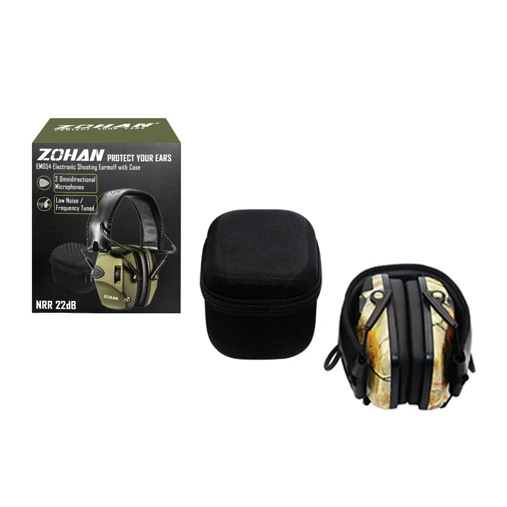 ZOHAN Tactical anti-noise Earmuff for Hunting shooting headphones Noise reduction Electronic Hearing Protective Ear Protection