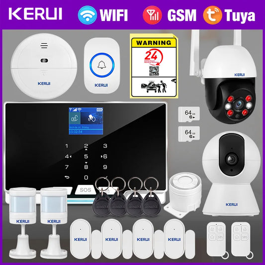 KERUI House Alarm for Home Alarm System Tuya Smart/ Smart Life Burglar Alarm Kit with Motion Sensor Detector Siren G20