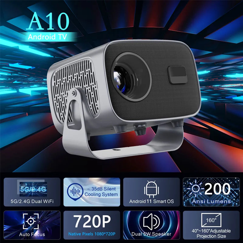 A10 mini Projector Portable 3D LED Video Projectors Home Cinema Theater Game Laser Beamer Smart TV BOX 1080P 4K HD Projector