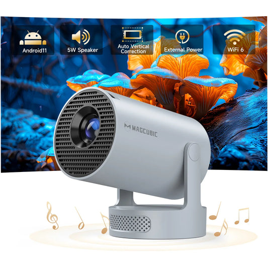 Magcubic HY300 Pro + Projector 4K 720P With 5W Speaker Android 11 8000 Lumens WiFi 6 BT5.4 Outdoor Video Home Theater Projector