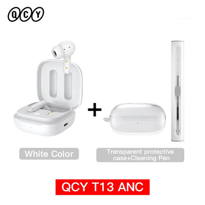 QCY T13 ANC Wireless Earphones Bluetooth 5.3 TWS ANC Noise Cancellation Headphone 4 Mics ENC Headset in-Ear Handfree Earbuds