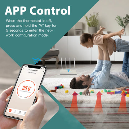 BSEED LED Touch Screen Electric Floor Heating Water Boiler Room Thermostat Module Part WIFI Alexa Temperature Controller APP