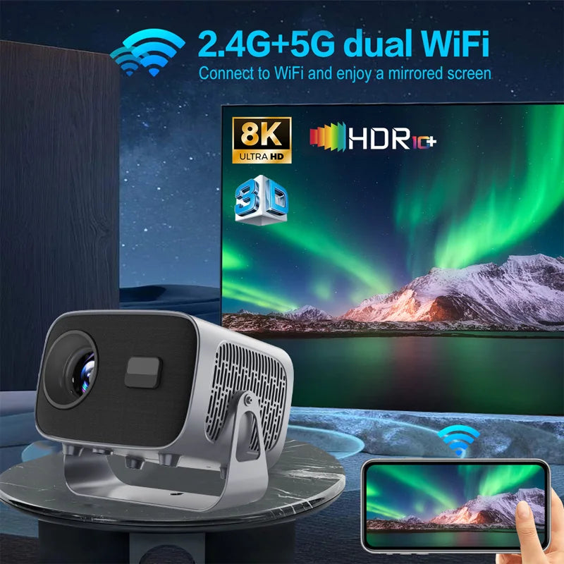 A10 mini Projector Portable 3D LED Video Projectors Home Cinema Theater Game Laser Beamer Smart TV BOX 1080P 4K HD Projector