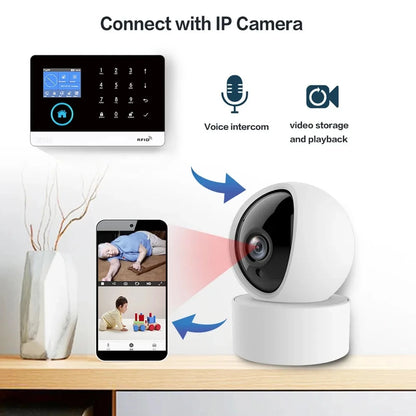 PGST PG103 Wifi 4G Tuya Alarm System With Pet Immune Motion Sensor smoke sensor IP Camera Wireless Smart Home Security Alexa