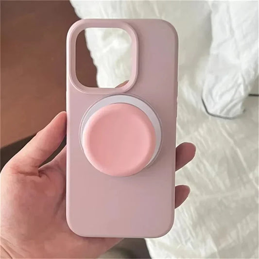 Korea Cute Silicone PopSockets Magnetic Phone Griptok Grip Tok Stand for IPhone 16 15 14 13 12 11 Foldable  Holder Lazy Bracket