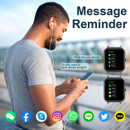 For Xiaomi 2025 New Smart Watch Men Bluetooth Call Fitness Tracker Heart Rate IP68 Waterproof Smart Watch Men Women IOS Android
