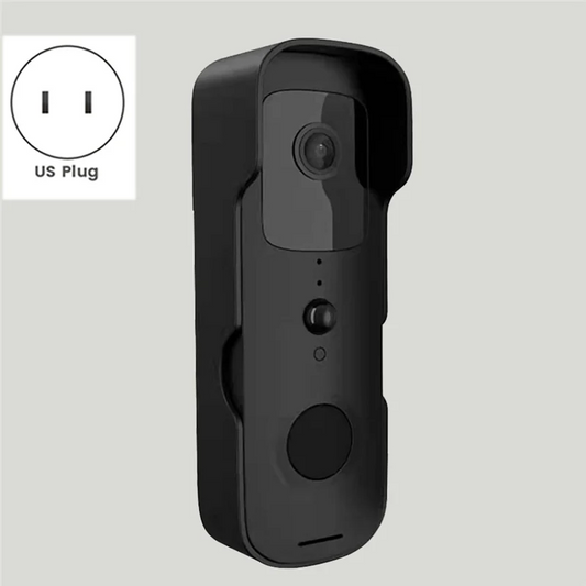 Smart-Tuya Wifi Smart Video Door Viewer - Waterproof With Night Vision, 1080P FHD Camera, Visual Intercom Doorbell, US Plug