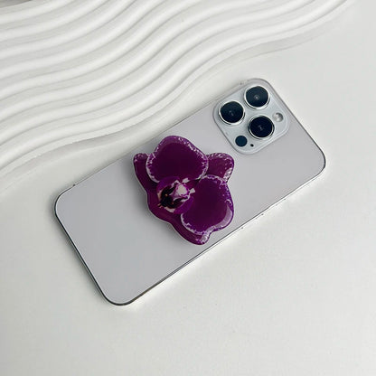 Phone Holder Folding Ring Phone Support Popular Style Internet Celebrity Orchid Acrylic Socket Grip Cymbidium Custom