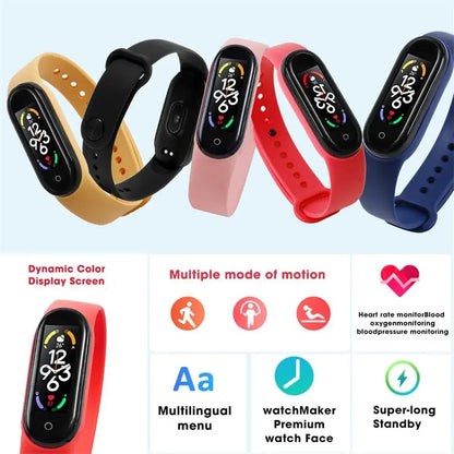 M7 Men Smart Watch Heart Rate Blood Pressure Monitor Waterproof Fitness Sports Bracelet Compatible For Android Ios