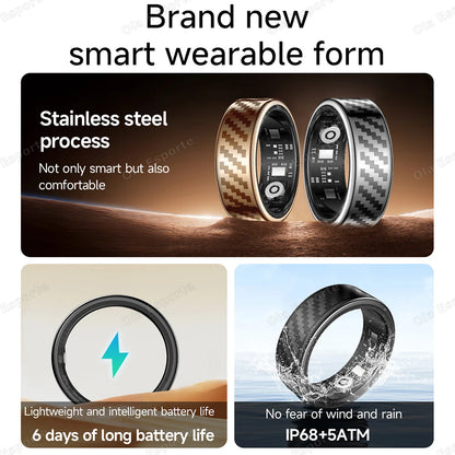 For Xiaomi Smart Ring Call Alert Heart Rate Blood Oxygen Monitoring Pedometer Calorie Multifunctional Fitness Smart Finger Ring