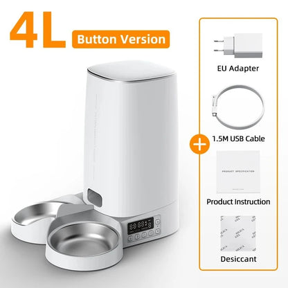 ROJECO Automatic Dog Feeder Smart Dog Food Kibble Dispenser Remote Control WiFi Button Auto Feeder for Pet Cats Feeding Supplies