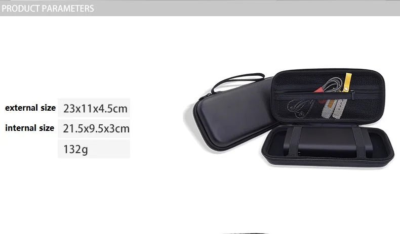Hard Case for Anker PowerCore 20100mAh 20000mAh Powerbank, Hard Drive, Cards, USB Cables, Earphones, Black