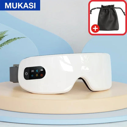 MUKASI Eye Massager with Vibration Bluetooth Music, Smart Massage Eye Mask for Eye Relax, Reduce Eye Strain, Improve Sleep