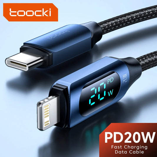 Toocki USB C To Lighting Cable For iPhone 14 13 12 Pro Max X 8 Plus PD 20W Fast Charger Type-c to Lighting Data Cord For iPad