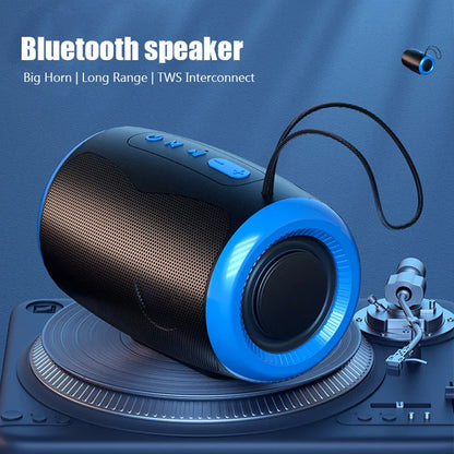 Portable Bluetooth wireless speaker, 5.3 stereo, AUX waterproof, high-fidelity sound, ultra-long battery life