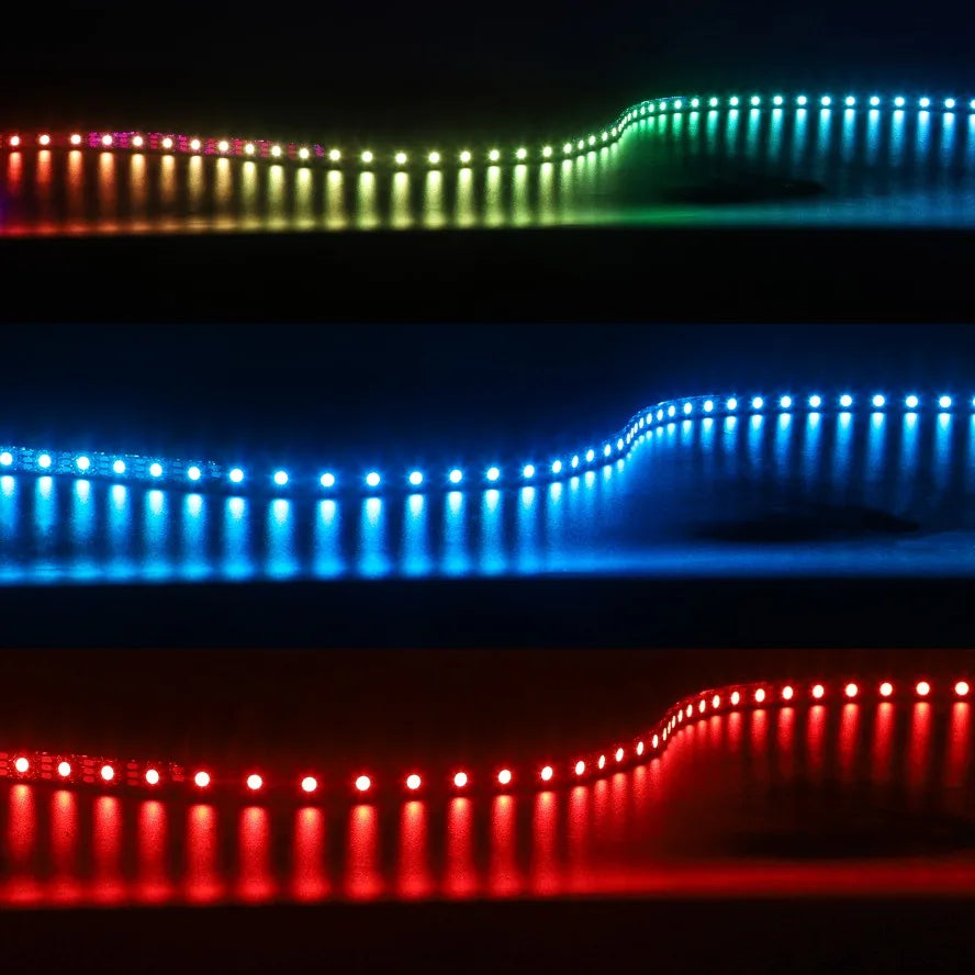 WS2812B RGB Colored Light SMD5050 RGBIC 5V Smart Waterproof LED Strip Individually Addressable IC 30/60/144Pixels/Leds/m Light