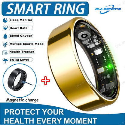 2025 New Smart Ring Blood Oxygen&Pressure Sleep Monitor Sports Tracking Remote Care IP68 Waterproof Men Women For Xiaomi Samsung