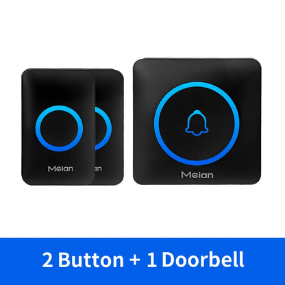 Meian Smart Home Doorbell Wireless Security Doorbell IP65 Waterproof Outdoor Door Bell 60 Songs 5 Volume Adjustable Chime Kit