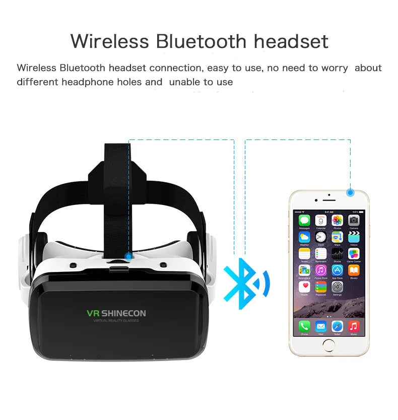 RGB Esports 3D Helmet VR Adjustable Headwear Wireless Glasses Virtual Reality Stereo Microphone Headphone Helmet Suitable fphone