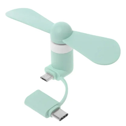 Mini Portable 2 in 1 Cooler Type-C Hanldheld Cooling Fan USB Fan Cell Phones Fans for Androids Micro USB Phones