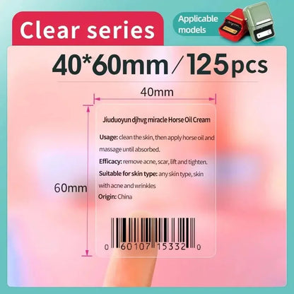 Niimbot Transparent Stickers Label Printer Stickers Portable Printer  Niimbot Thermal Paper Labels Official Genuine For B1/B21