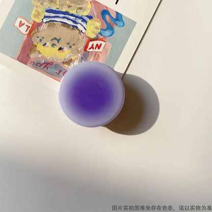 Korean Style Ins Creative Gradient Solid Color Glue Lazy Desktop Retractable Mobile Phone Air Bag Holder Ring Buckle Pop Sockets