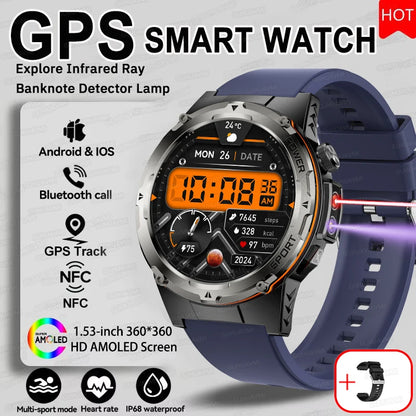 For Huawei Popular outdoors GPS Sports Smart Watch Men Heart Rate AMOLED 3ATM IP69K Waterproof 500mAh Infrared NFC HD Call Watch