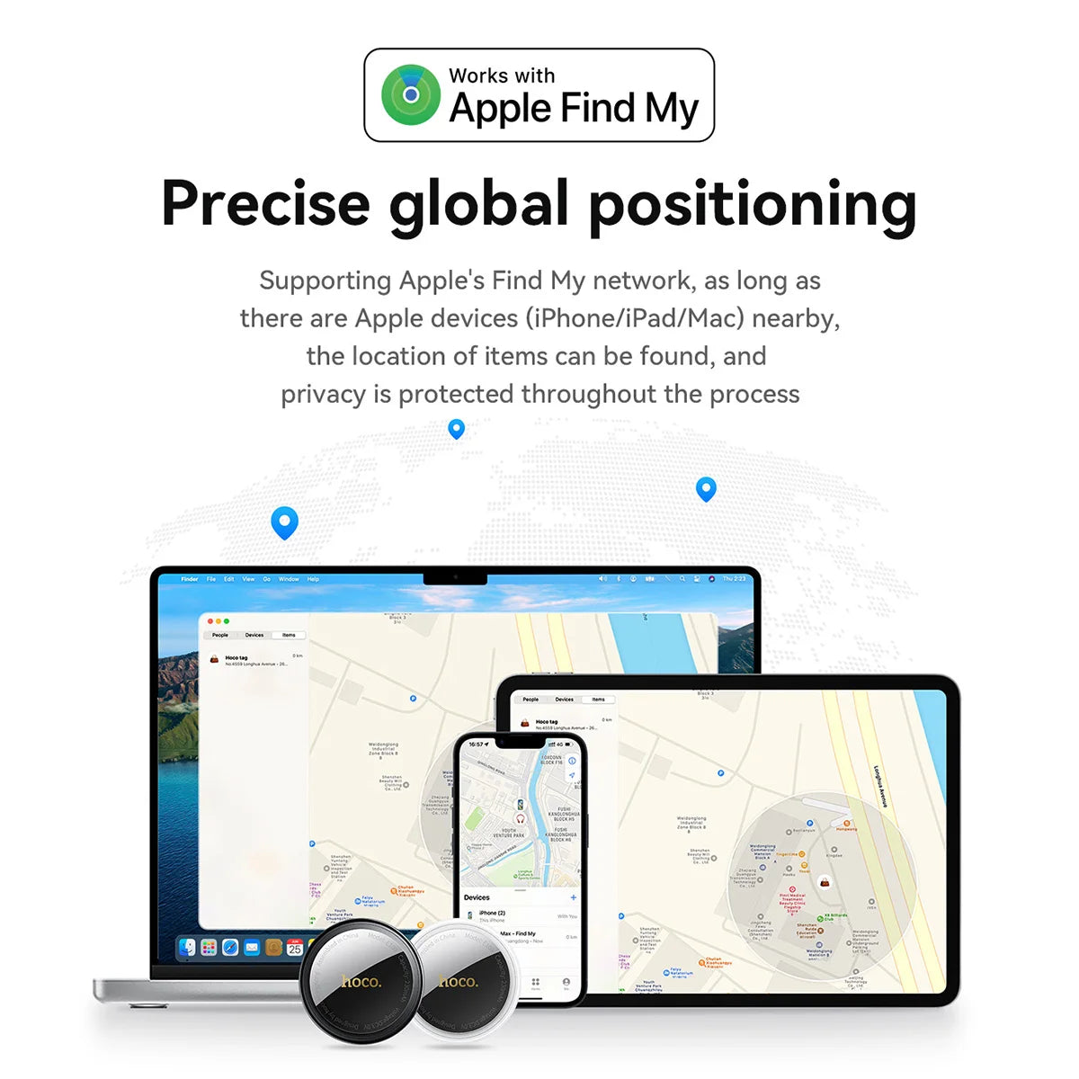 E100 GPS AirTag Based on Apple Find My Anti-Lost Device With Case Tracker Sound Located Reminder Alarm Car Pets Keychain Finder