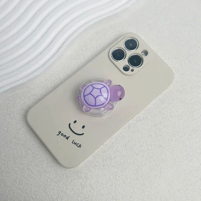 Korean Cute Luminous Turtle Phone Holder Griptok Finger Ring Support For iPhone Samsung Cases Grip Tok Socket Bracket Girl Gift
