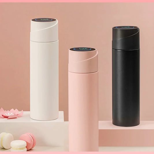 304 Stainless Steel 450ml UVC Light Sterilizing Water Bottle Double Insulated LCD Display Smart Cup UV Sterilization Thormos