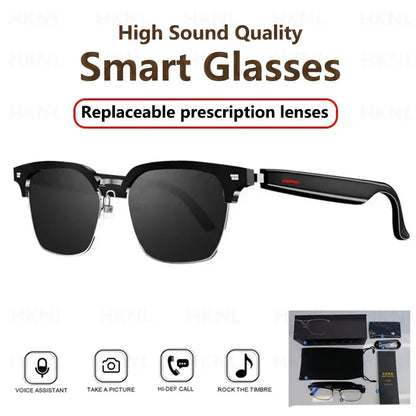 Hiwego Camera Smart Music Sunglasses Earphones Wireless Bluetooth Headset HIFI Sound Headphone Driving Glasses Hands-free Call