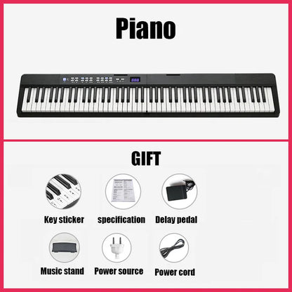 Foldable Musical Piano with Digital Organ Controller, 88 Keys, Electronic Music Synthesizer, Professional Keyboard