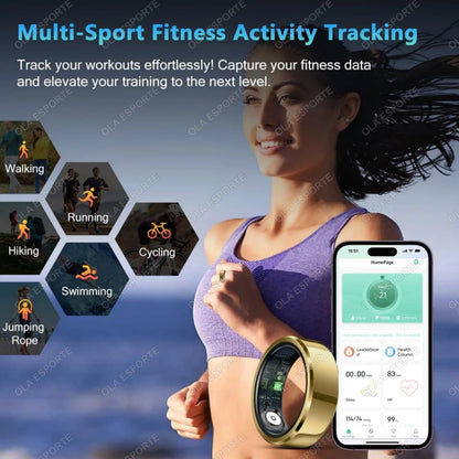 2025 New For Xiaomi Smart Ring Men Women, Heart Rate and Blood Oxygen Monitor Smartring IP68 & 5ATM Waterproof, Multi-sport Mode