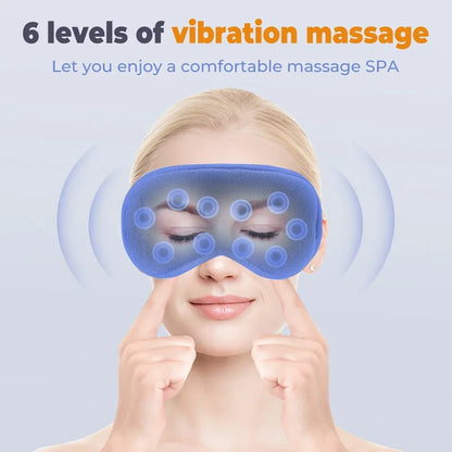 3D Eye Mask 6 level Vibration Eye Mask 3 Level Heated Electric Steam Constant Temperature Massage Smart Timing Sleep Shading