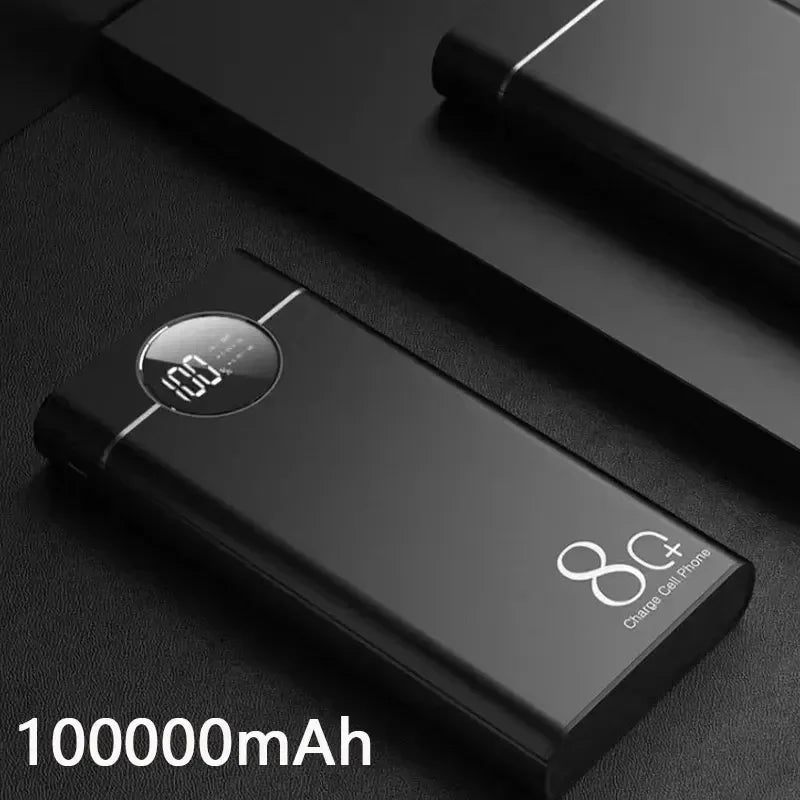 200000mAh Large Capacity Aluminum Alloy Power Bank Multi-Socket Super Fast Charging Thin Portable Power Bank 2023 New Model