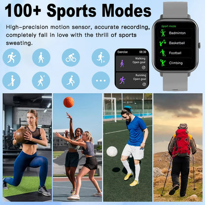 For Xiaomi 2025 New Smart Watch Men Bluetooth Call Fitness Tracker Heart Rate IP68 Waterproof Smart Watch Men Women IOS Android