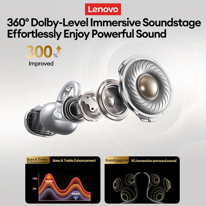 New Lenovo LP25 OWS Wireless Bluetooth Ear Clip Headphones Long Battery Life Gaming Headset HIFI Surround Sound Earbuds With Mic