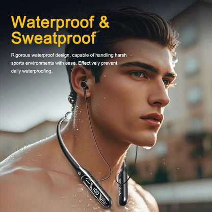 EARDECO HIFI Sound 5.4 Bluetooth Headphone Sport Neckband Earphones ACS Wireless Headphones Type-C Charging Digital Display