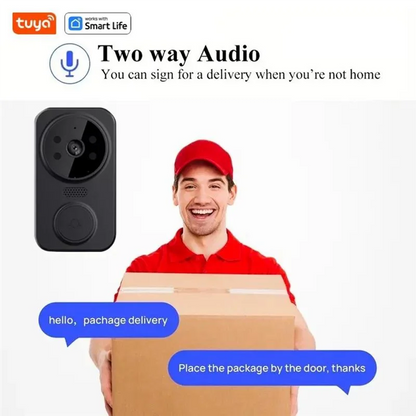 A10F-Tuya Smart Home Doorbell Camera WIFI Wireless Doorbell DC AC Battery Powered Camera Bell Smart Life Doorbell Camera