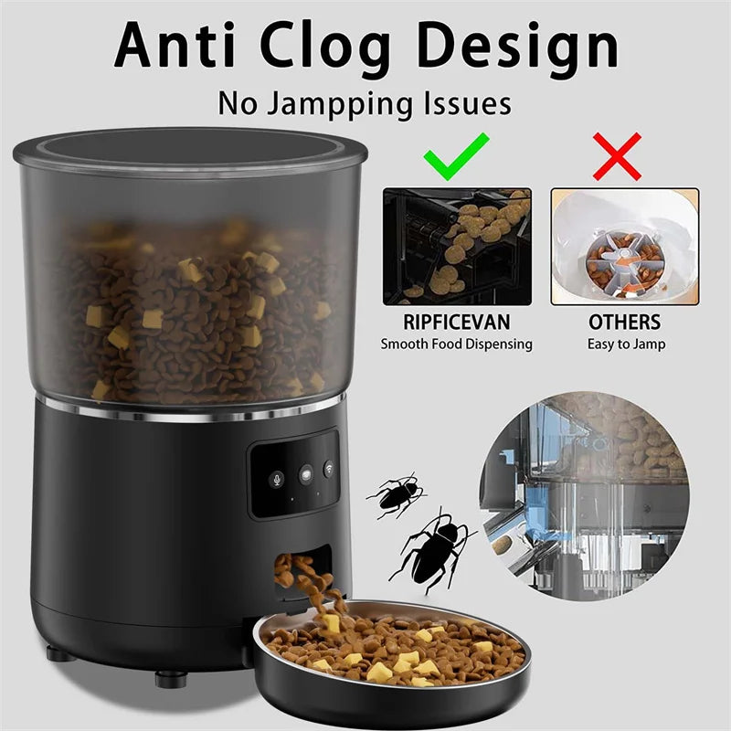 New Pet Automatic Smart feeder WIFI  Camera model intelligent graffiti APP cell phone remote Feeder for Puppy Cat