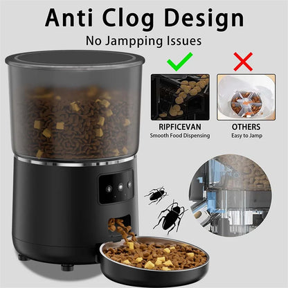 New Pet Automatic Smart feeder WIFI  Camera model intelligent graffiti APP cell phone remote Feeder for Puppy Cat