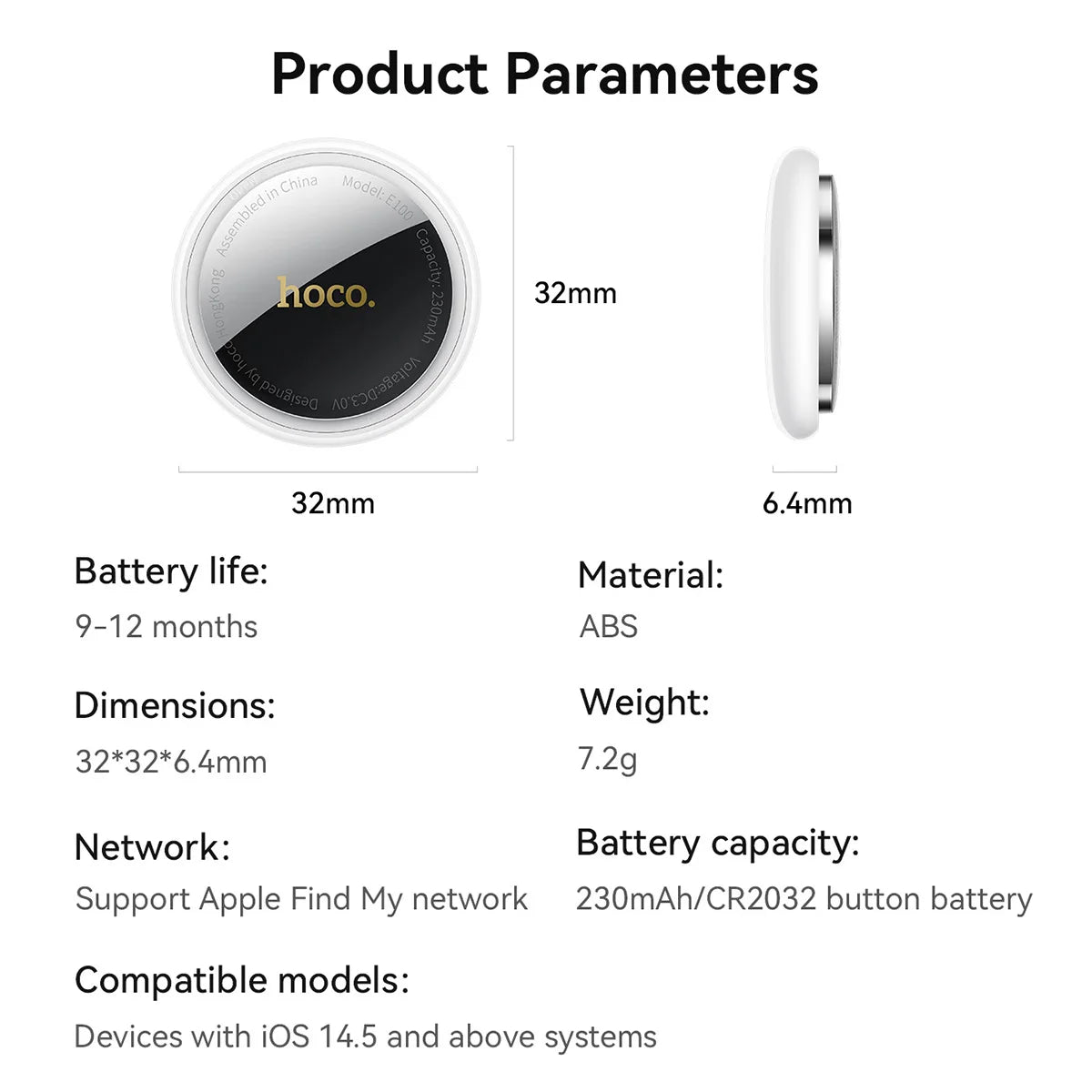 E100 GPS AirTag Based on Apple Find My Anti-Lost Device With Case Tracker Sound Located Reminder Alarm Car Pets Keychain Finder