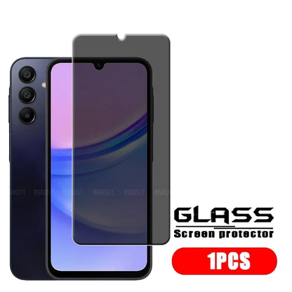4/3/2/1Pcs For Samsung Galaxy A15 Glass Samsung A15 Tempered Glass 9H HD Glue Anti-Spy Privacy Screen Protector Samsung A15 A 15